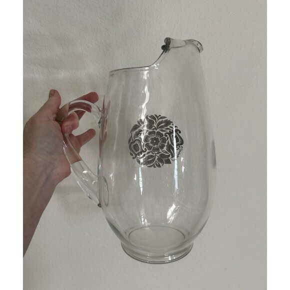 Large Vintage Georges Briard Town and Country Glass Pitcher, 96 oz. Ice Lip EUC - Picture 5 of 8